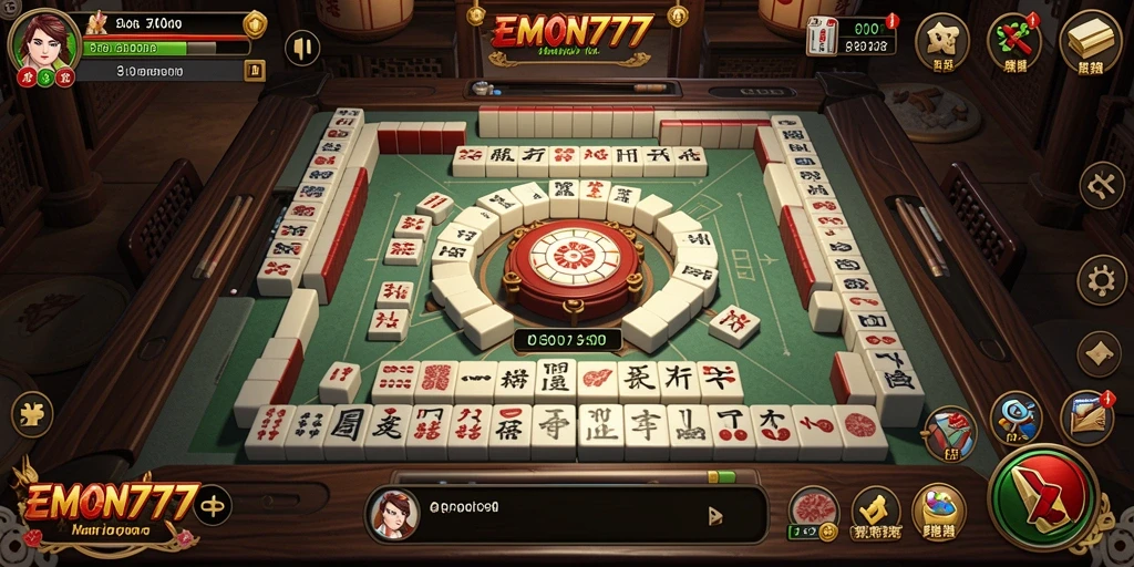 Tampilan menarik dari gameplay Mahjong di EMON777.