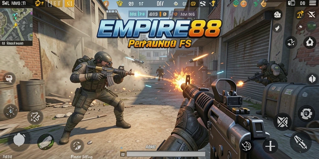 Screenshot EMPIRE88 menampilkan adrenalin tinggi gameplay FPS.