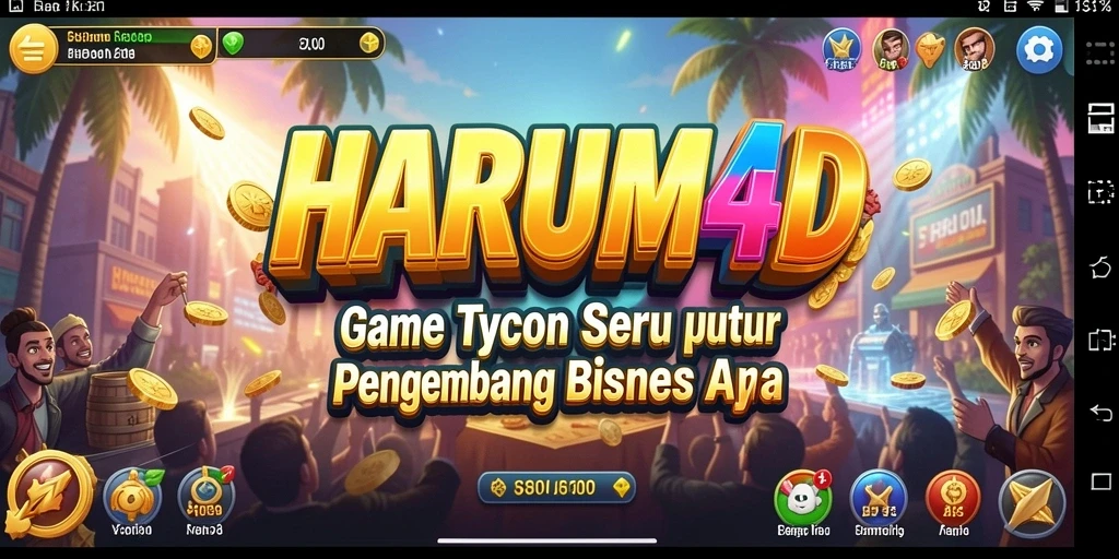 Tampilan gameplay menarik di HARUM4D yang menggambarkan strategi Tycoon.