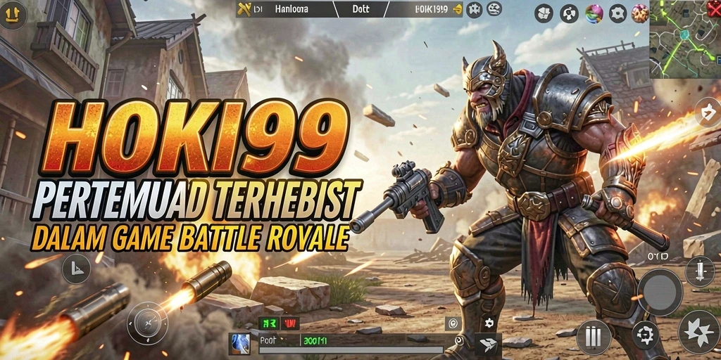 Tangkapan layar gameplay HOKI99 menampilkan pertempuran seru di arena Battle Royale.