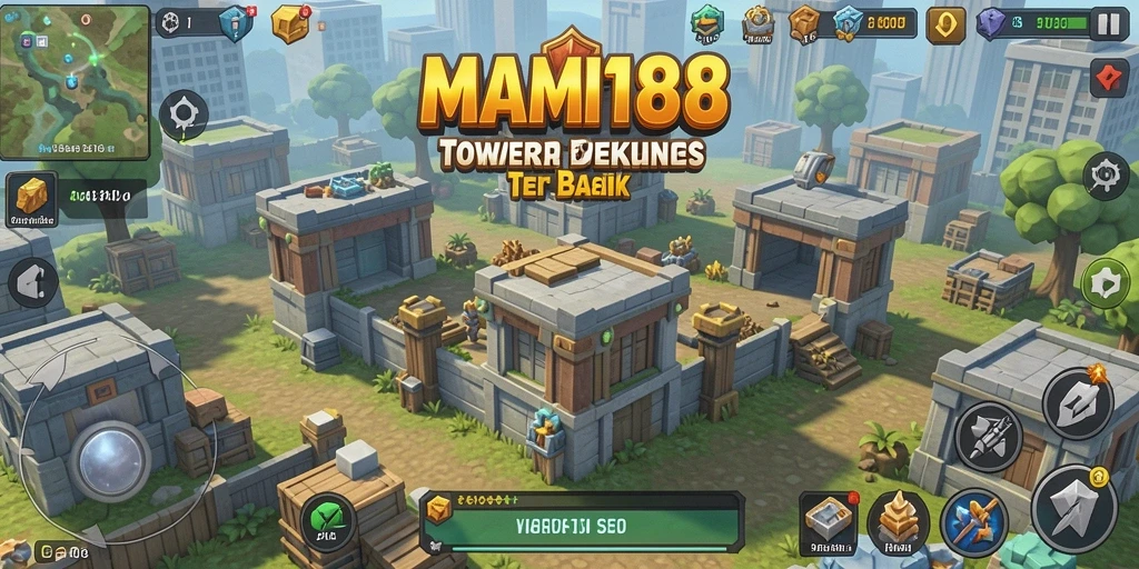 Tampilan gameplay MAMI188 dengan menara dan musuh Battle Tower Defense