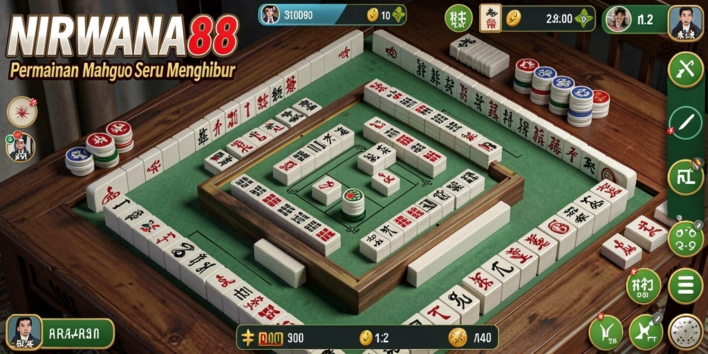 Screenshot gameplay NIRWANA88 yang menampilkan keseruan bermain Mahjong.