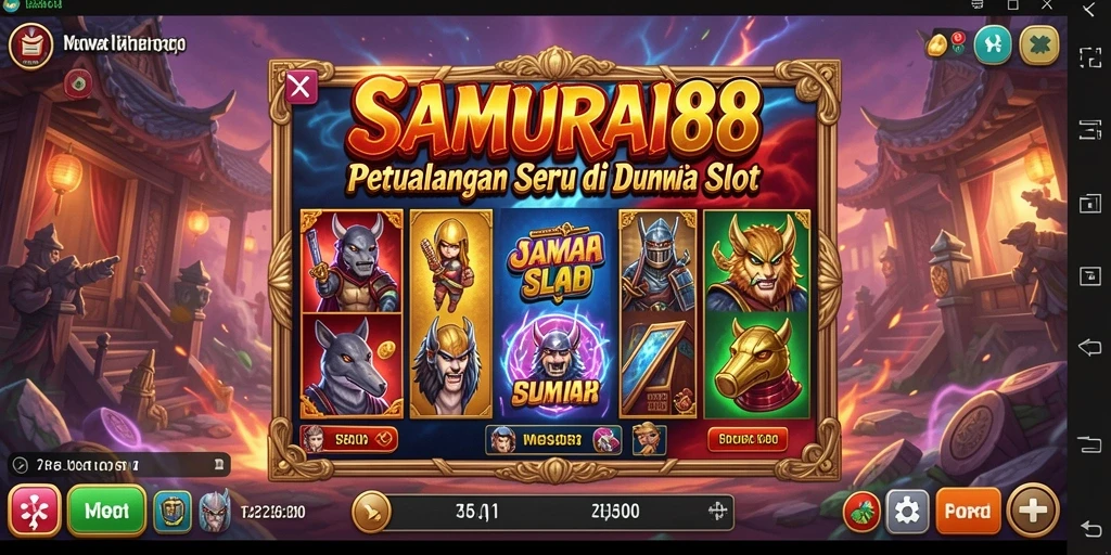 Tampilan menawan gameplay slot SAMURAI88 dengan efek suara yang menarik.