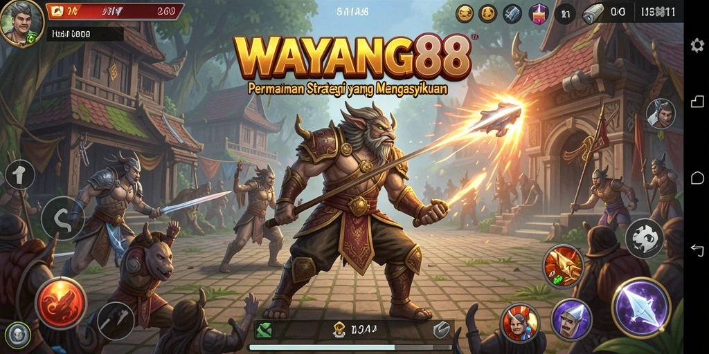 Tampilan menarik dari gameplay WAYANG88 dalam pertempuran strategis.