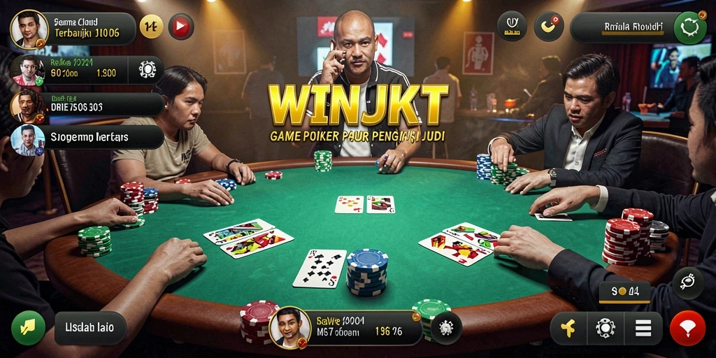 Tampilan gameplay Poker yang menarik dan mendebarkan di WINJKT.