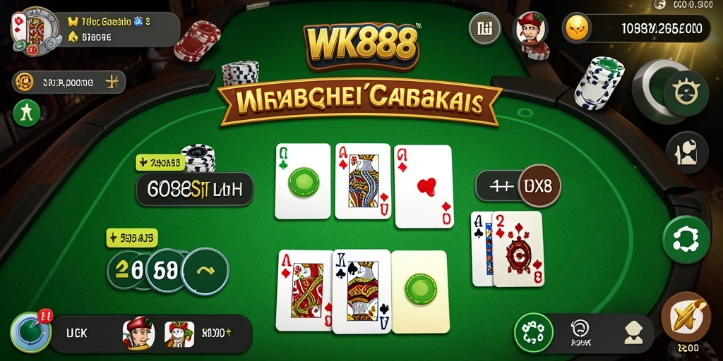 Tampilan gameplay WK888 yang menarik dan seru dalam permainan Gaple.